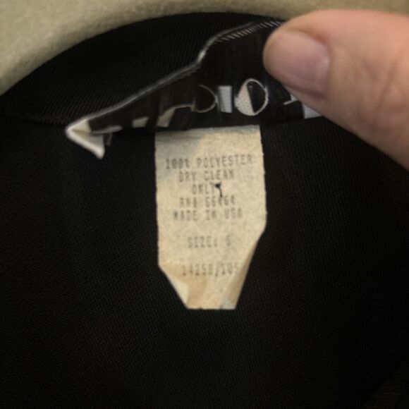 Vintage Studio I Sz 6 Peplum Dress Wiggle Secretary Black Small Black Maxi - Picture 4 of 8